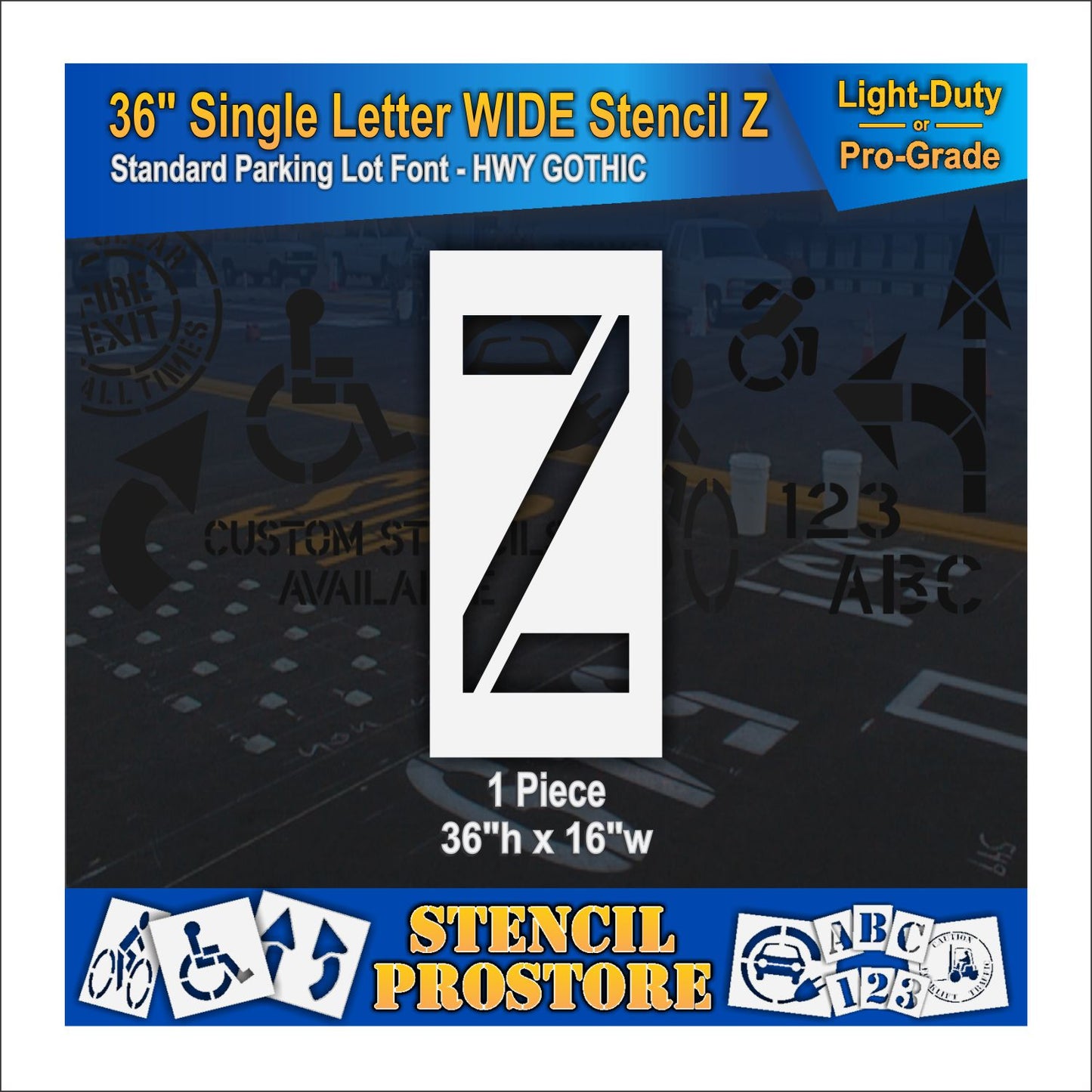 36" Wide Alphabet Kit Stencil