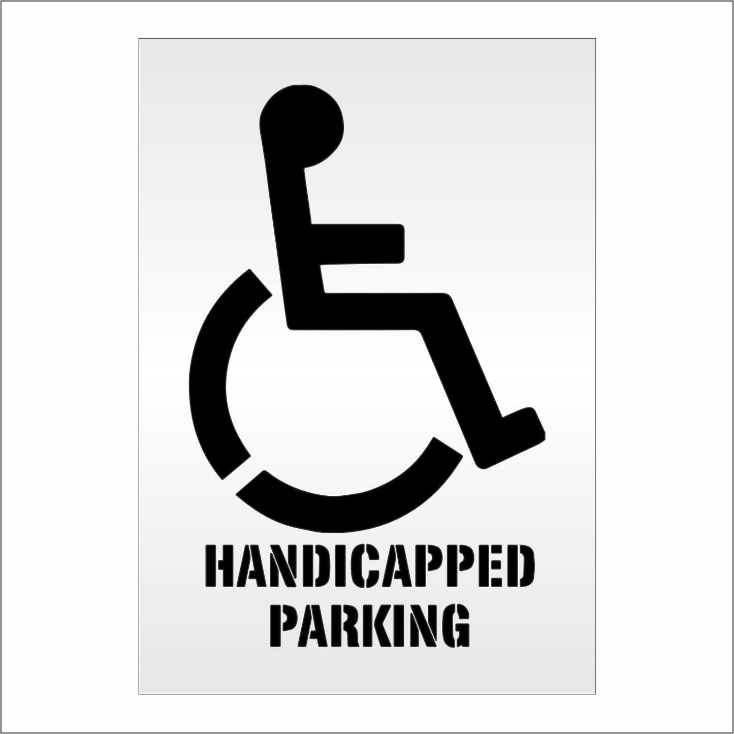 38 Inch Handicap with HANDICAPPED PARKING Pavement Stencil – ADA-Compliant Stencil for Parking Lots