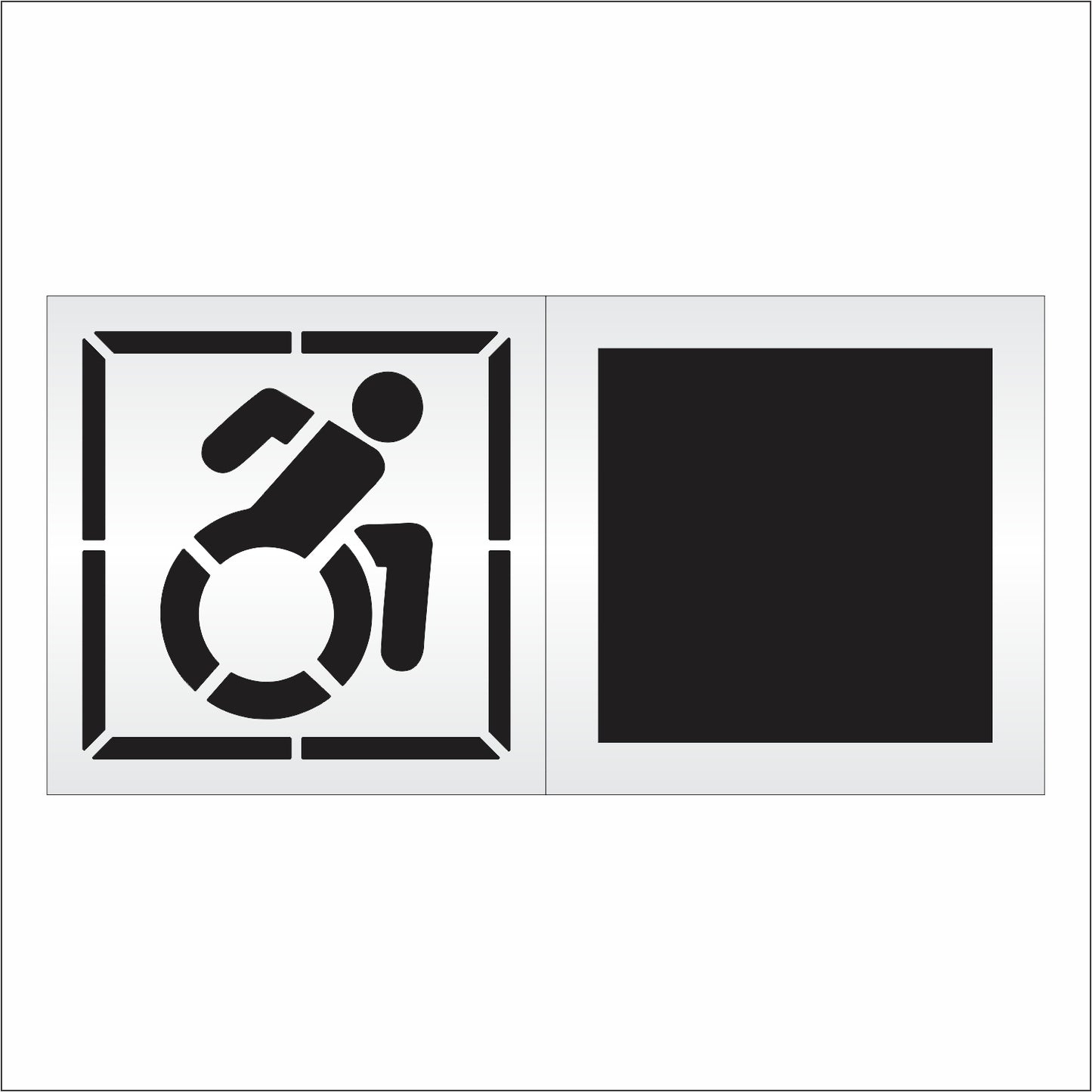 39 Inch 2pc NYSDOT Accessible Icon with Border and Background Pavement Stencil – ADA-Compliant Stencil for Parking Lots