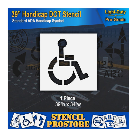 39 Inch Handicap Pavement Stencil – ADA-Compliant Stencil for Parking Lots