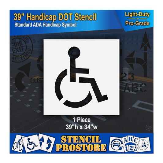 39 Inch Handicap Pavement Stencil – ADA-Compliant Stencil for Parking Lots