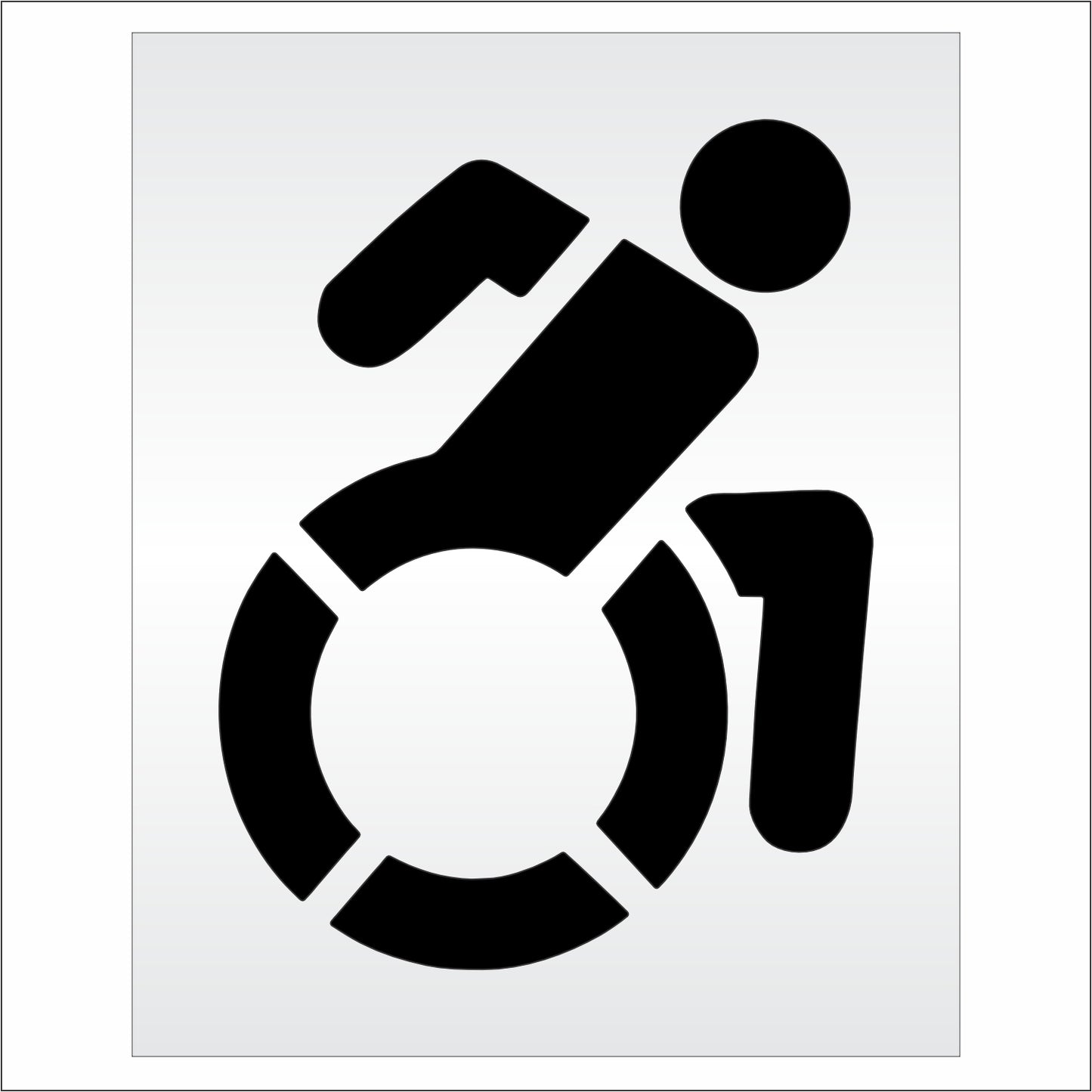 39 Inch NYSDOT Accessible Icon Pavement Stencil – ADA-Compliant Stencil for Parking Lots