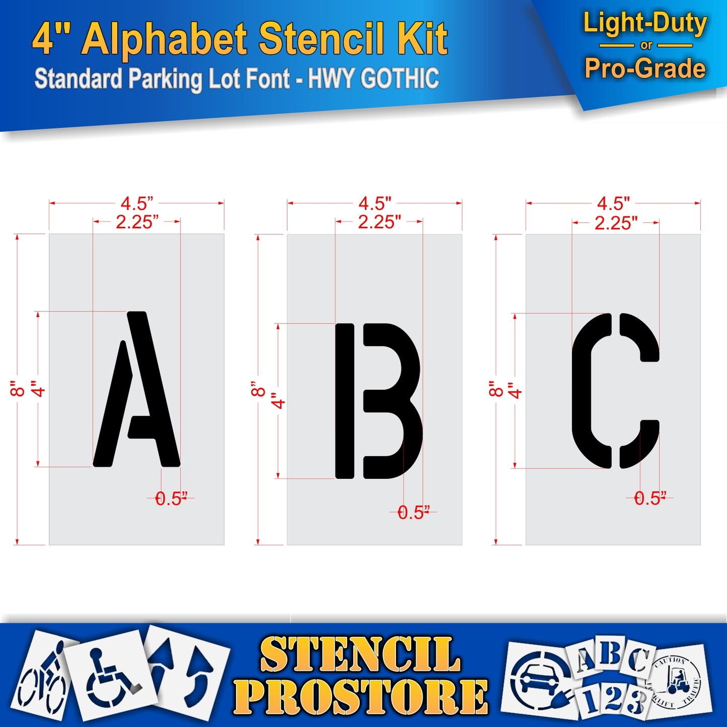 4" Alphabet Kit Stencil