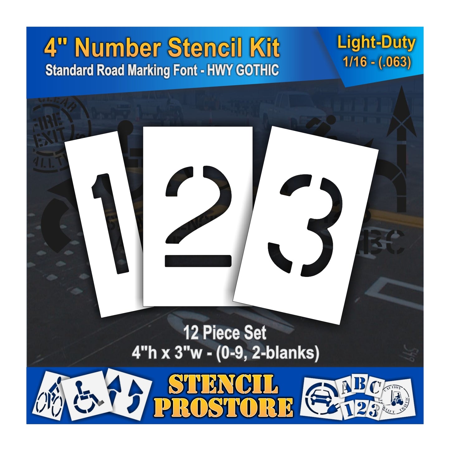 4" Number Kit Stencil