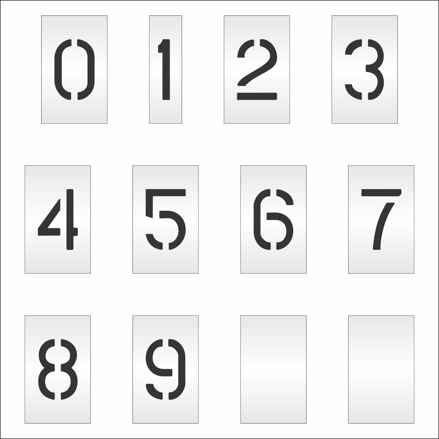 graphic image of 4" number kit full set 0-9 with 2 blanks