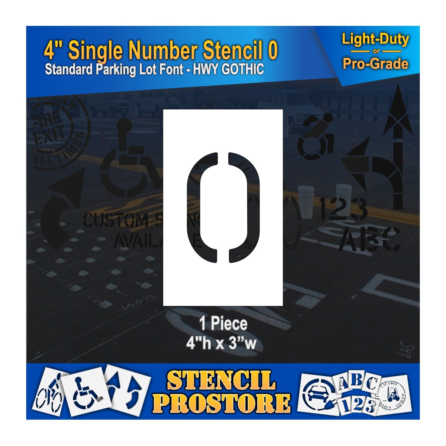 graphic image of 4" single number 0 stencil