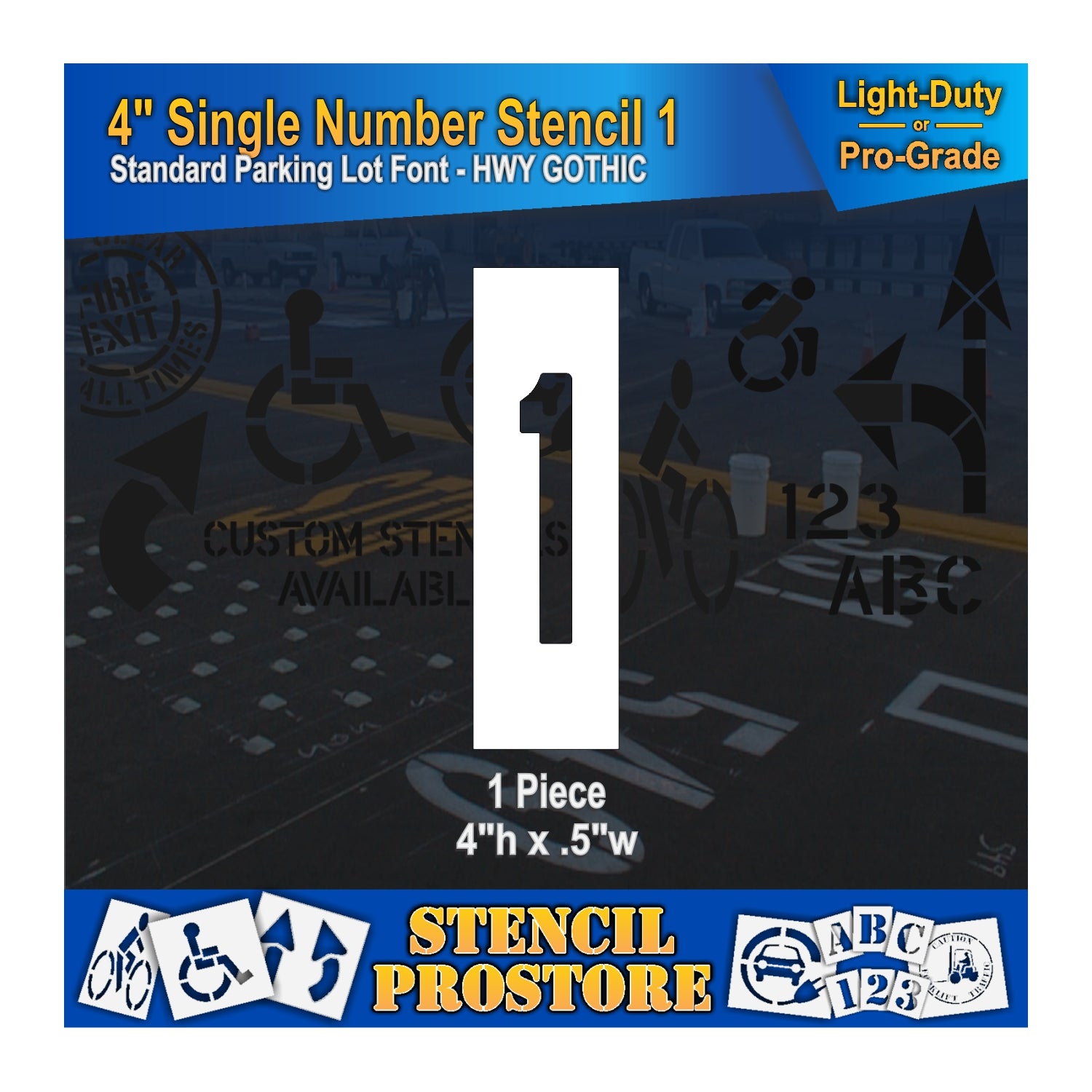 graphic image of 4" single number 1 stencil