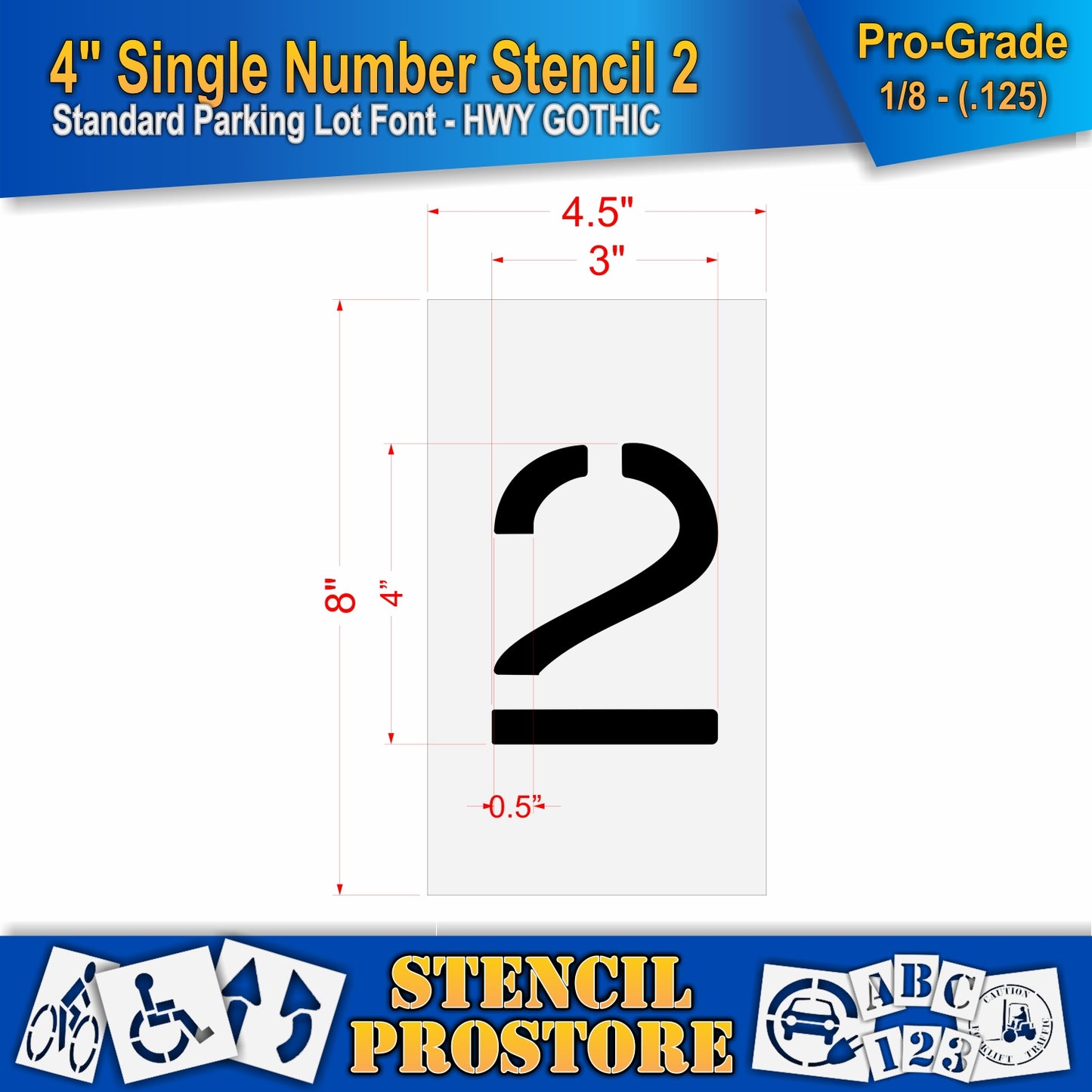 4" Number Kit Stencil