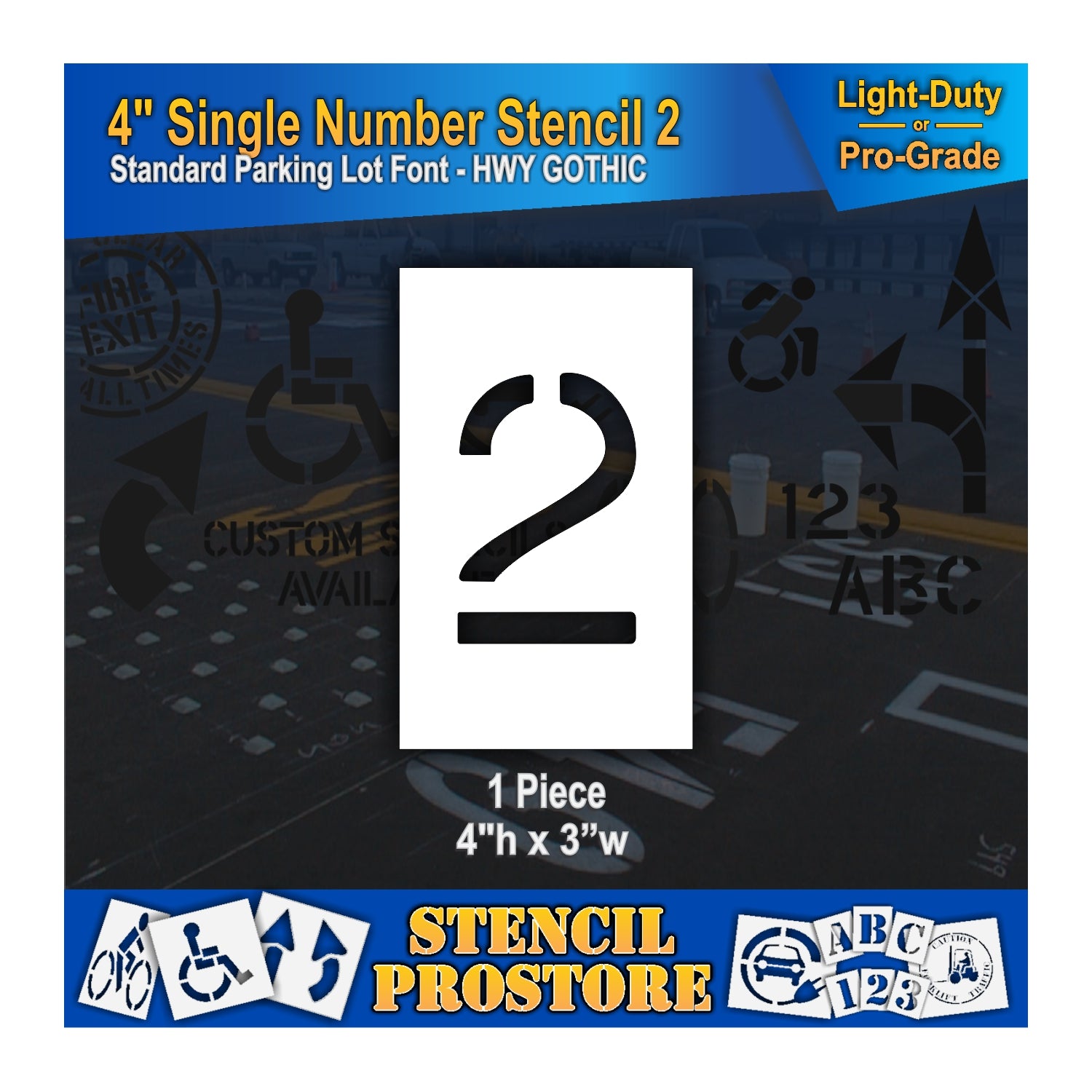 graphic image of 4" single number 2 stencil