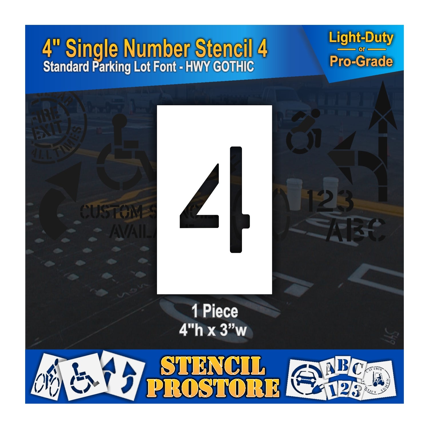 graphic image of 4" single number 4 stencil