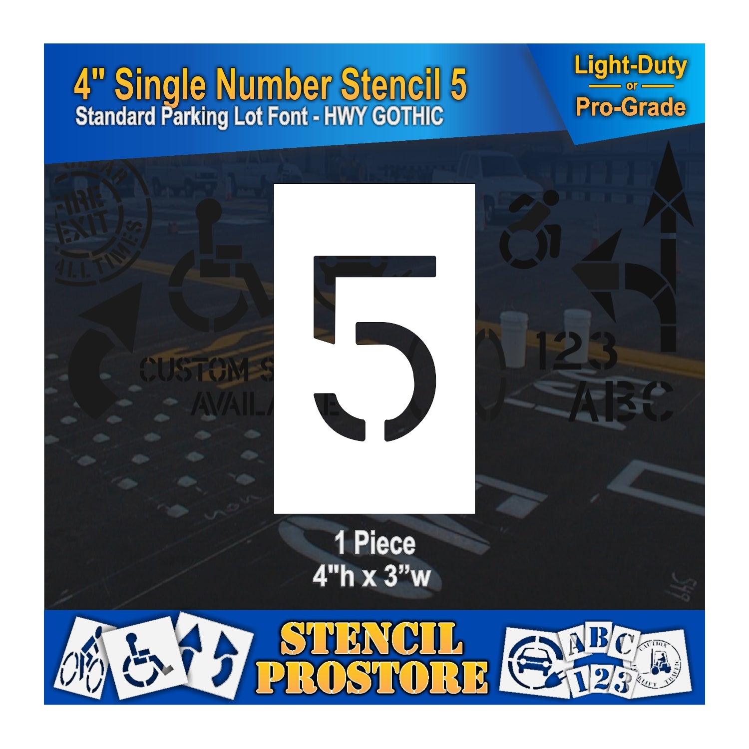 graphic image of 4" single number 5 stencil