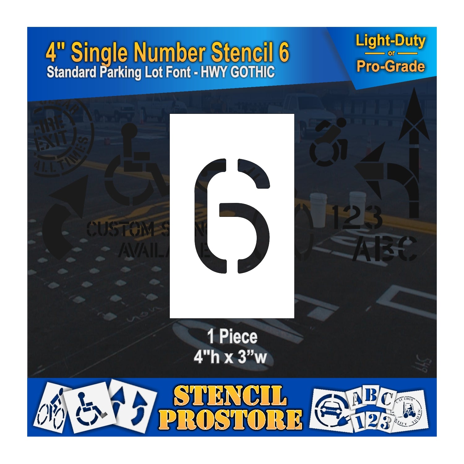 graphic image of 4" single number 6 stencil