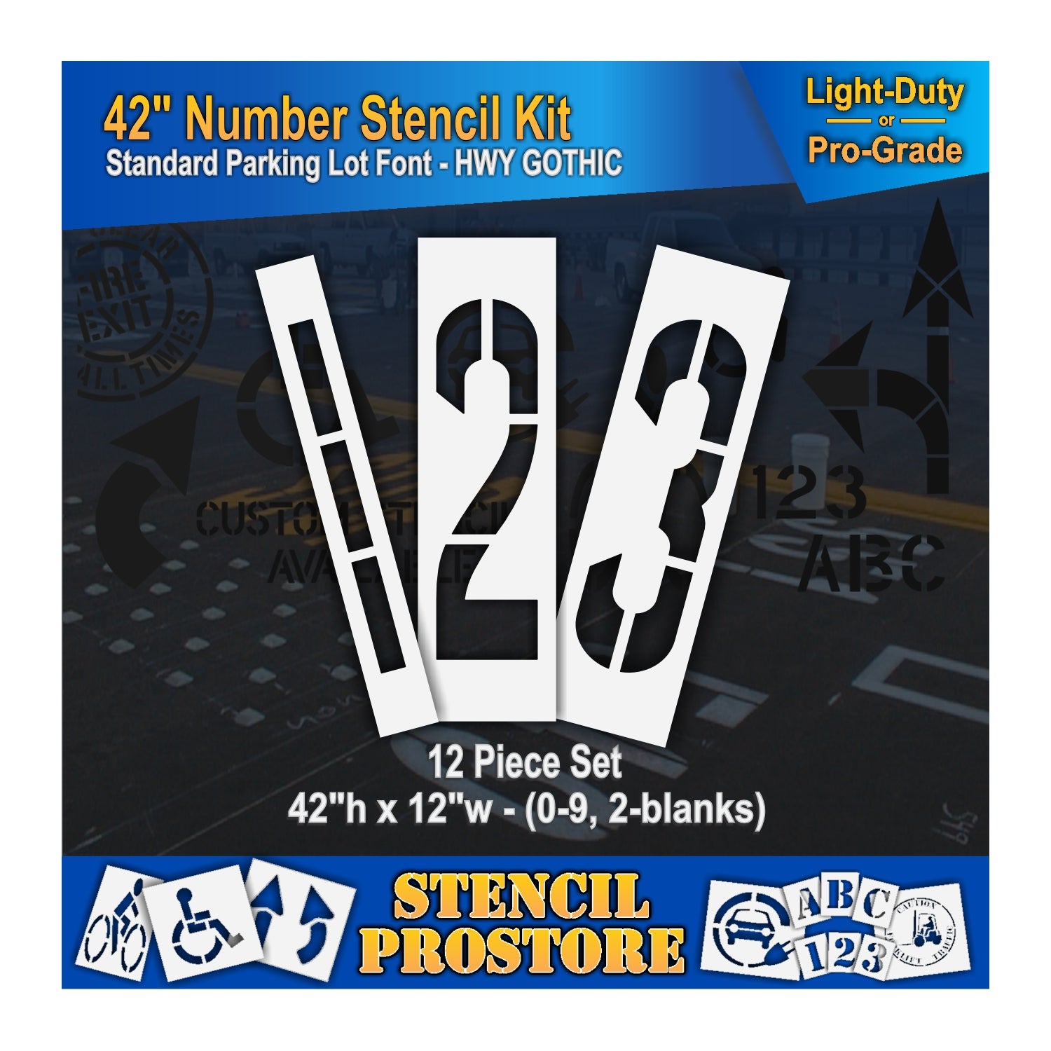 graphic image of 42" numbers 123 stencils