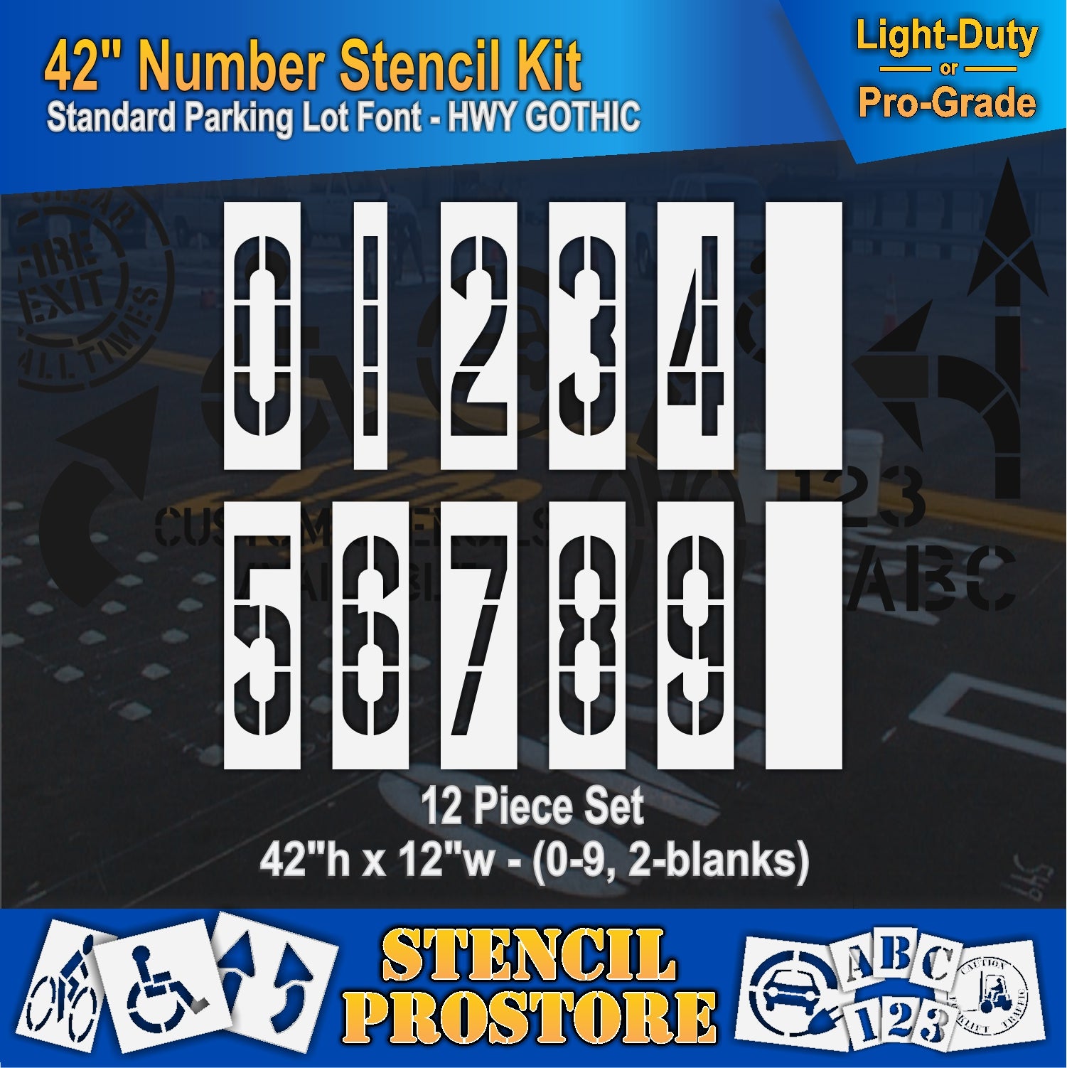 graphic image of 42" number kit full set 0-9 with 2 blanks