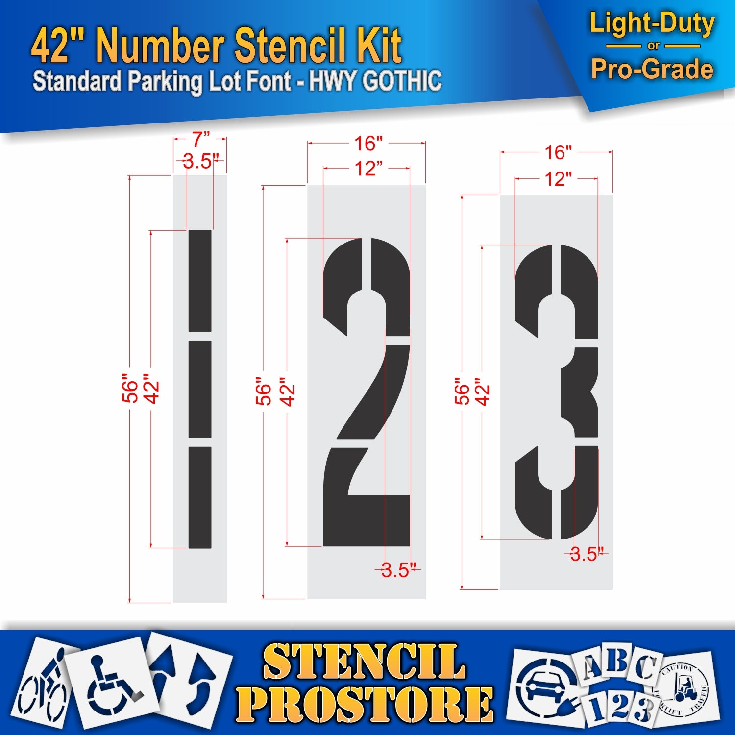 dimension image of 42" number stencil kit