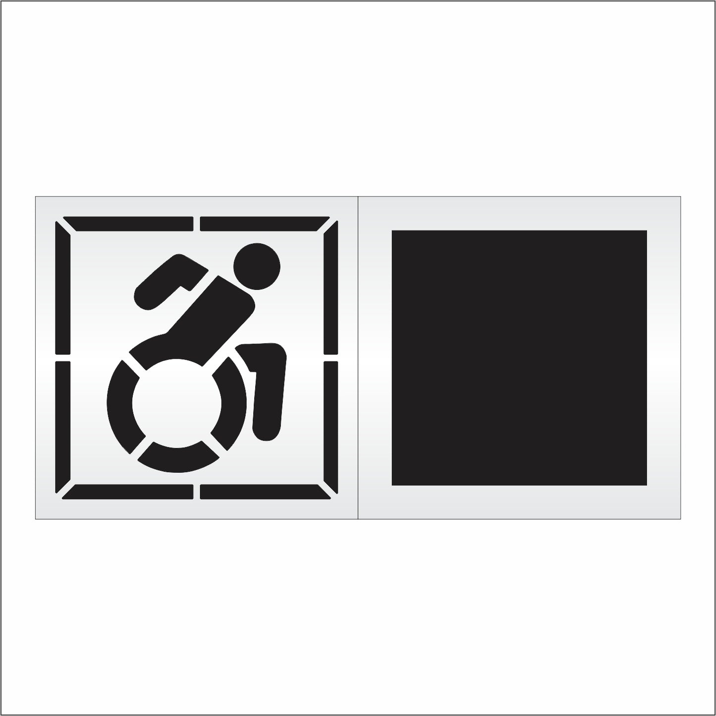 45 Inch 2pc NYSDOT Accessible Icon with Border and Background Pavement Stencil – ADA-Compliant Stencil for Parking Lots