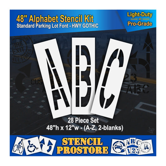 graphic image of 48" letters ABC stencils