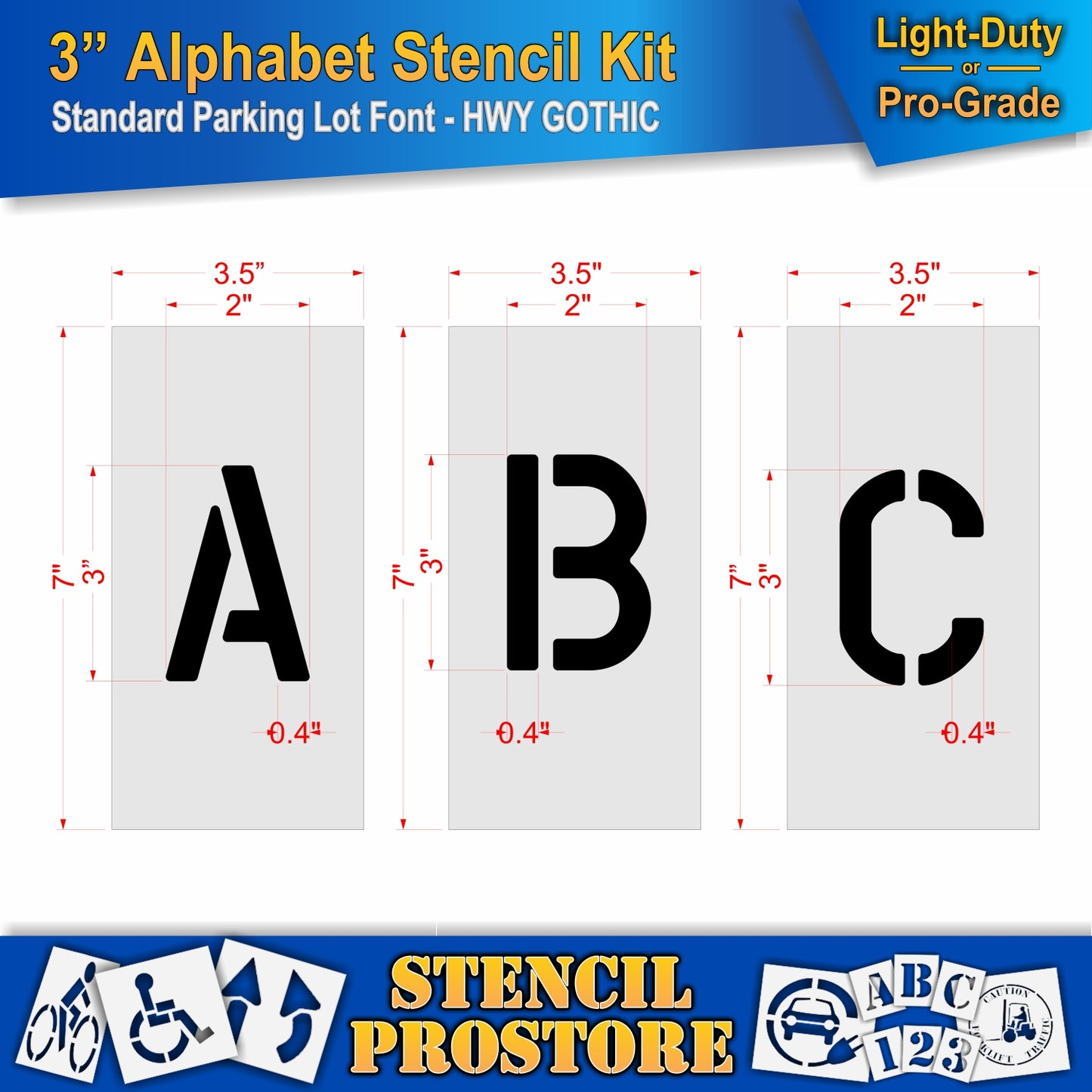 3" Alphabet Kit Stencil