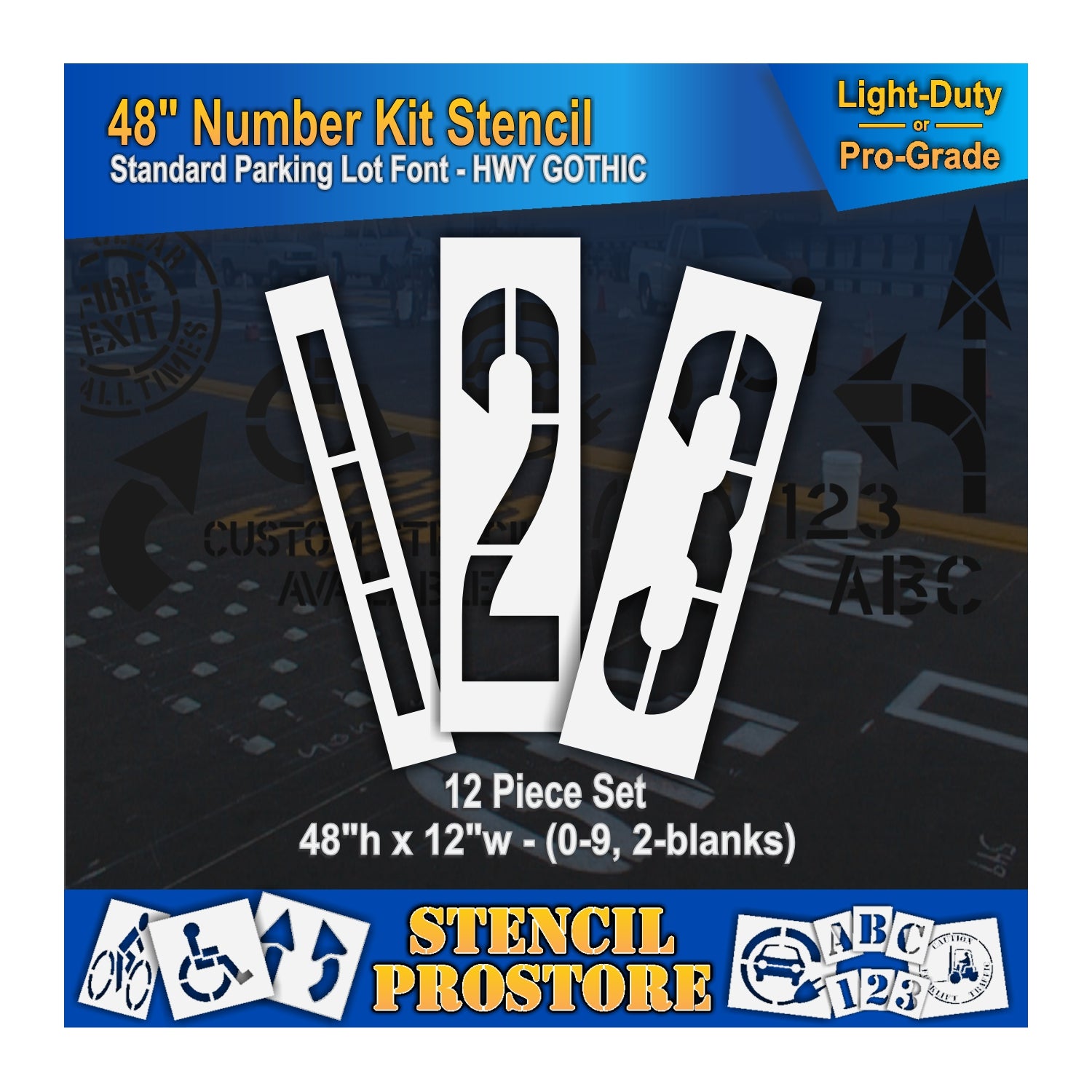 graphic image of 48" numbers 123 stencils