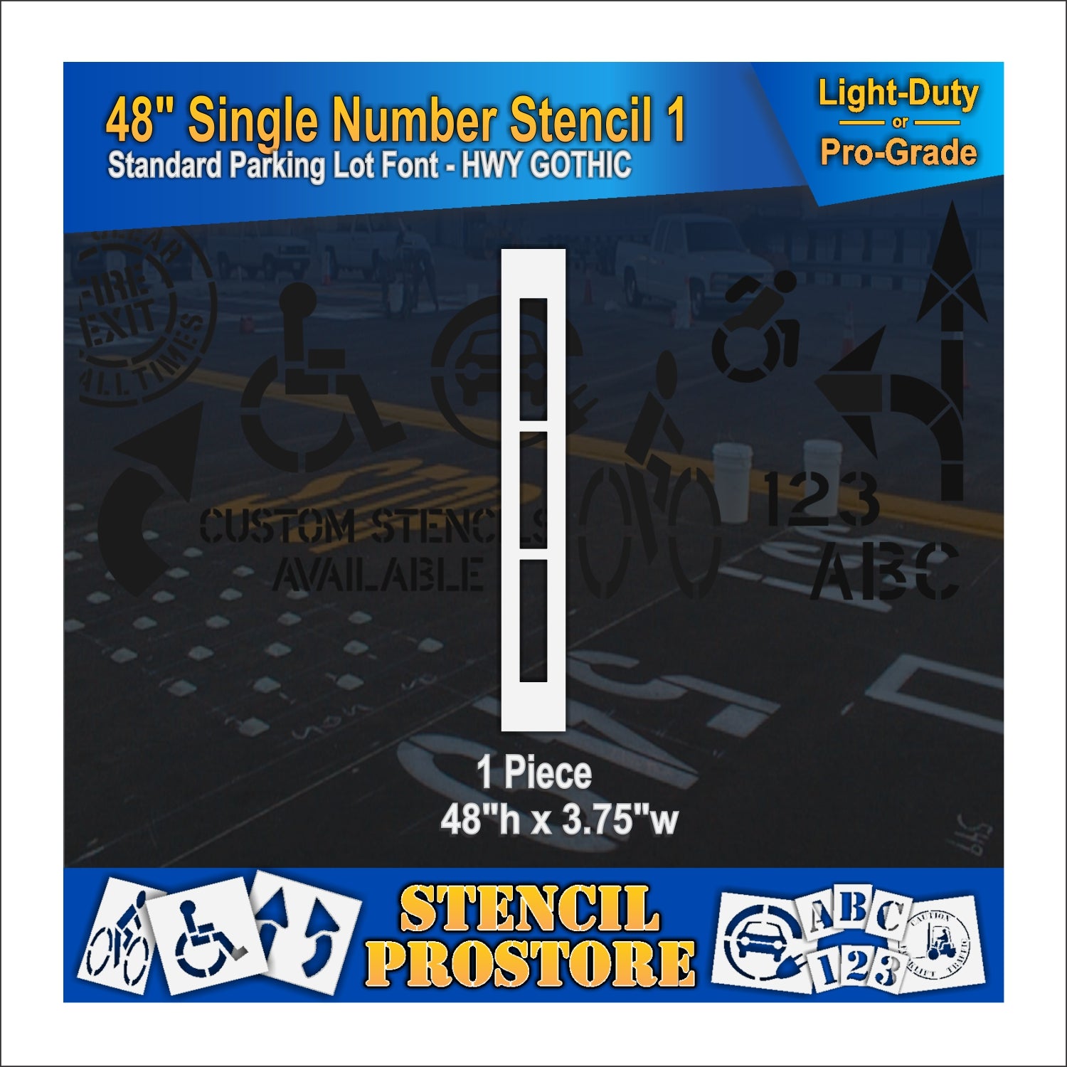 graphic image of 48" single number 1 stencil