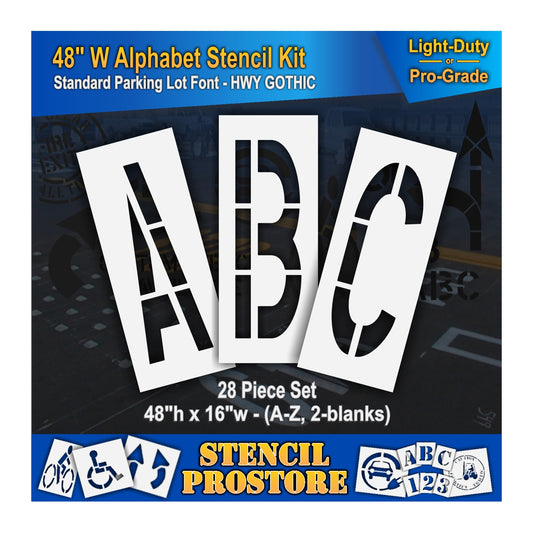 graphic image of 48" wide letters ABC stencil