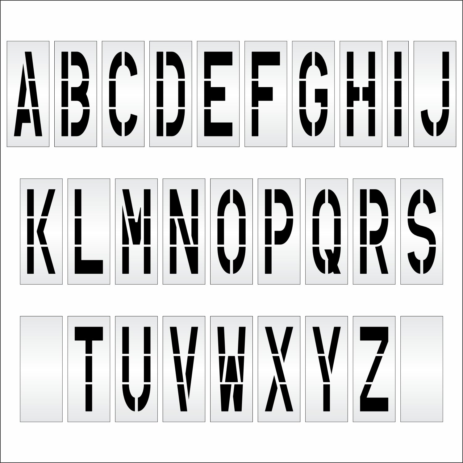 graphic image of 48" wide alphabet kit full set A-Z with 2 blanks
