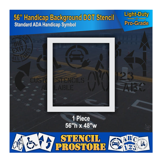 56 Inch Handicap Background Only Pavement Stencil – ADA-Compliant Stencil for Parking Lots
