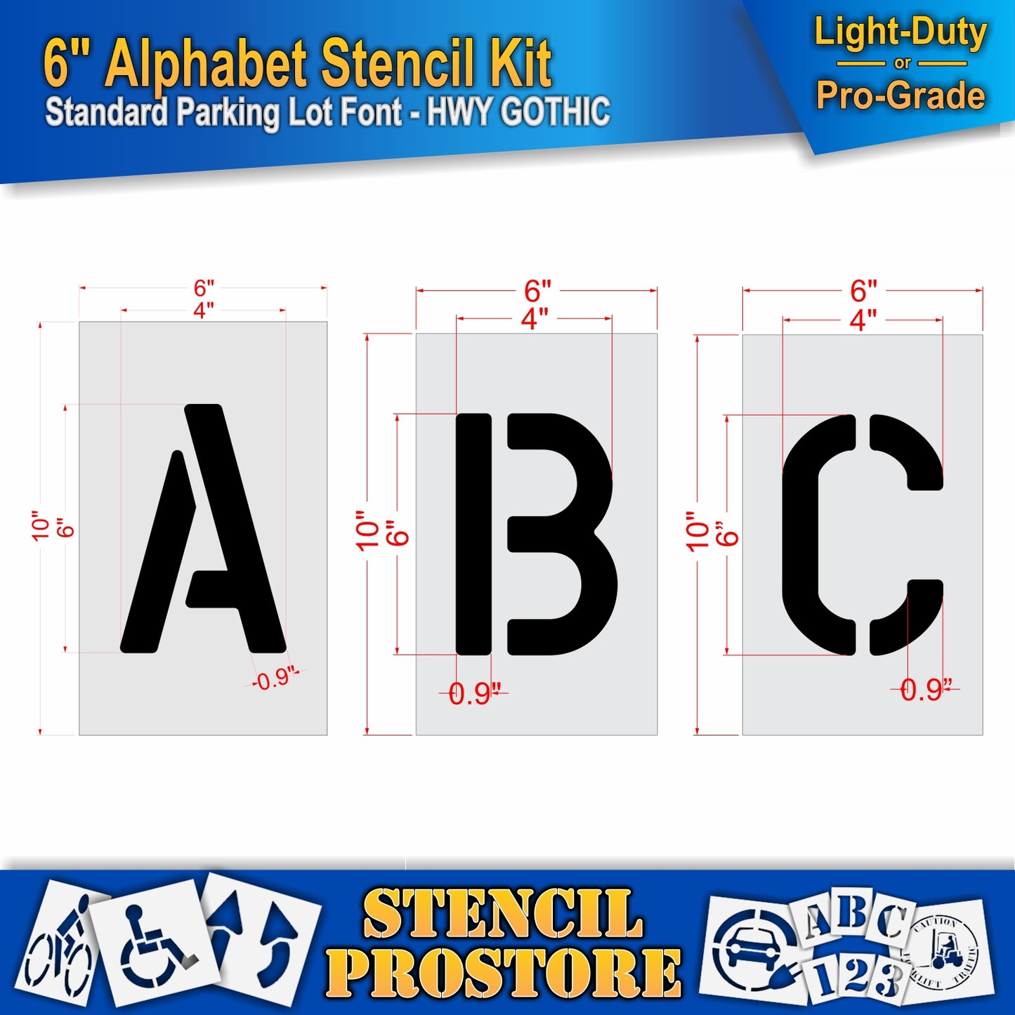 6" Alphabet Kit Stencil
