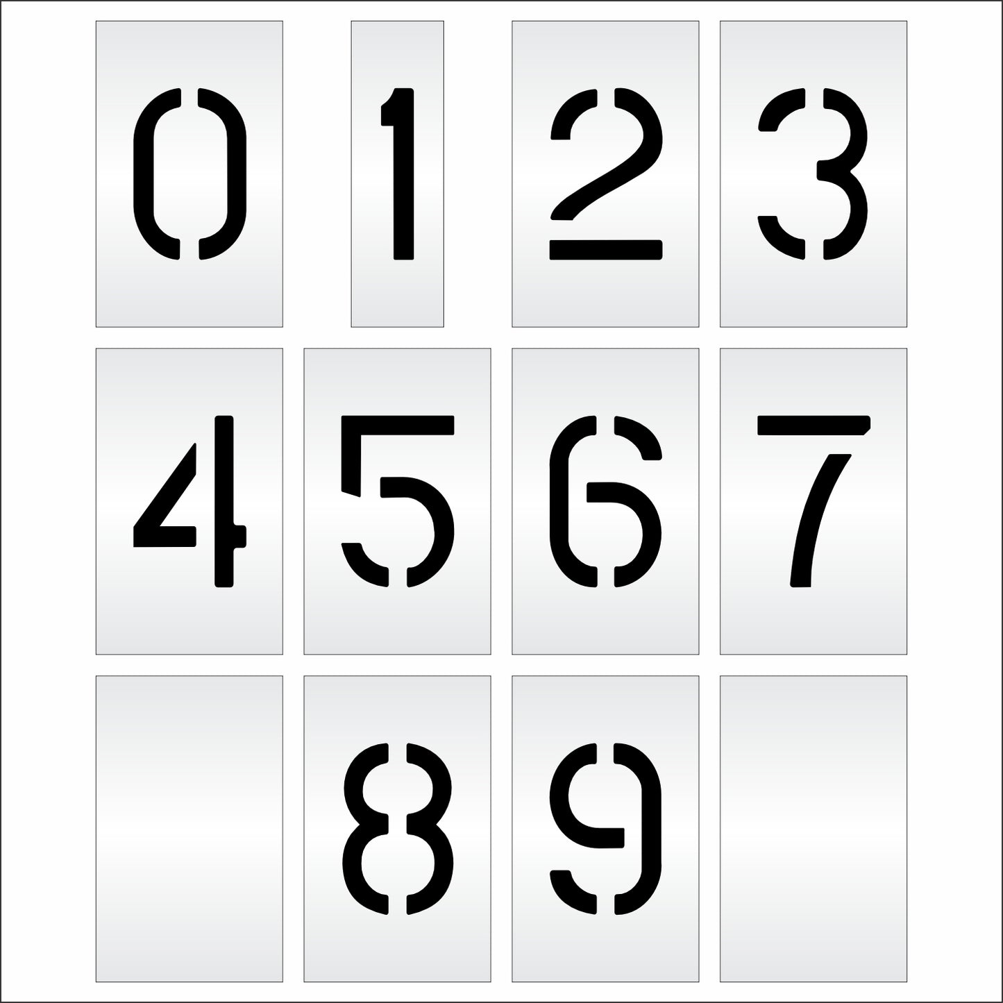 graphic image of 6" number stencil kit full set 0-9 with 2 blanks