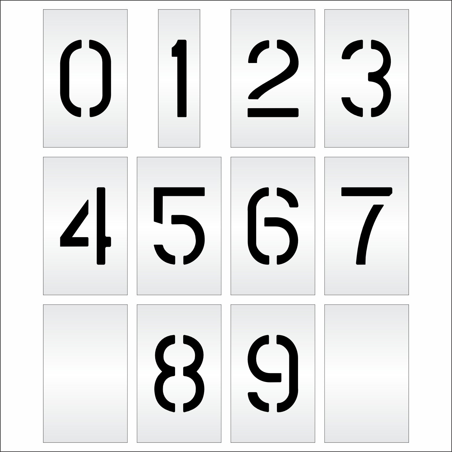 graphic image of 6" number stencil kit full set 0-9 with 2 blanks