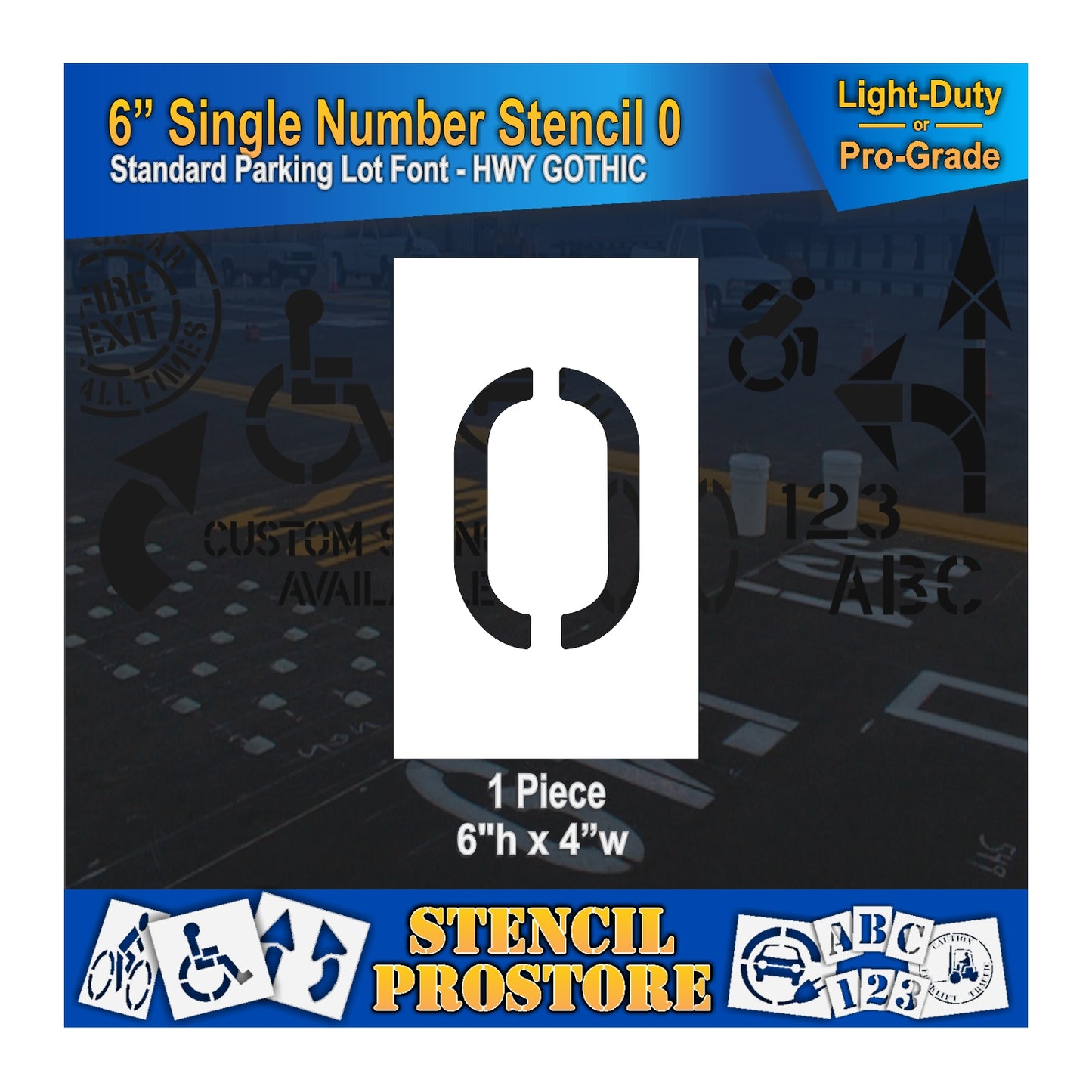 graphic image of 6" single number 0 stencil