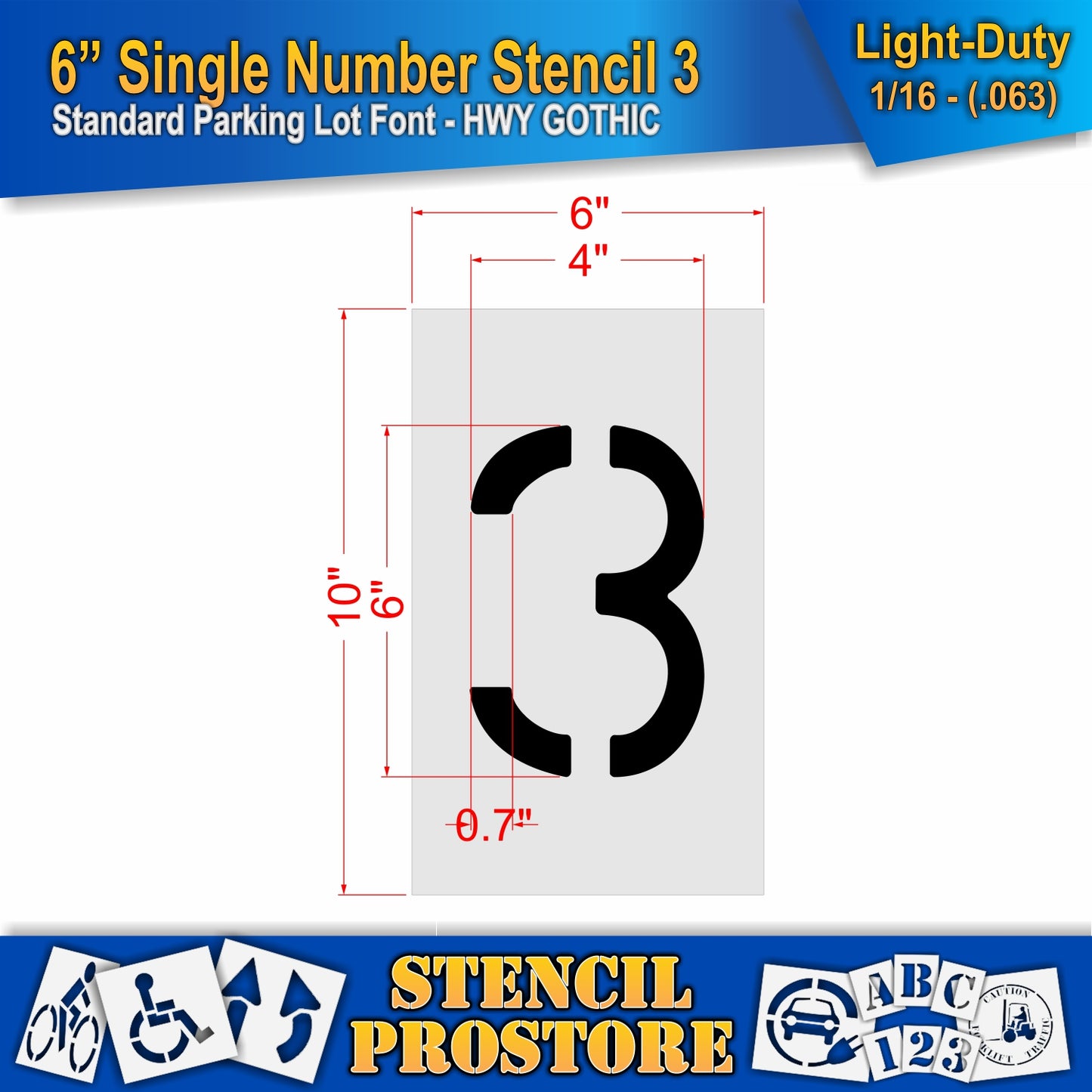 6" Number Kit Stencil