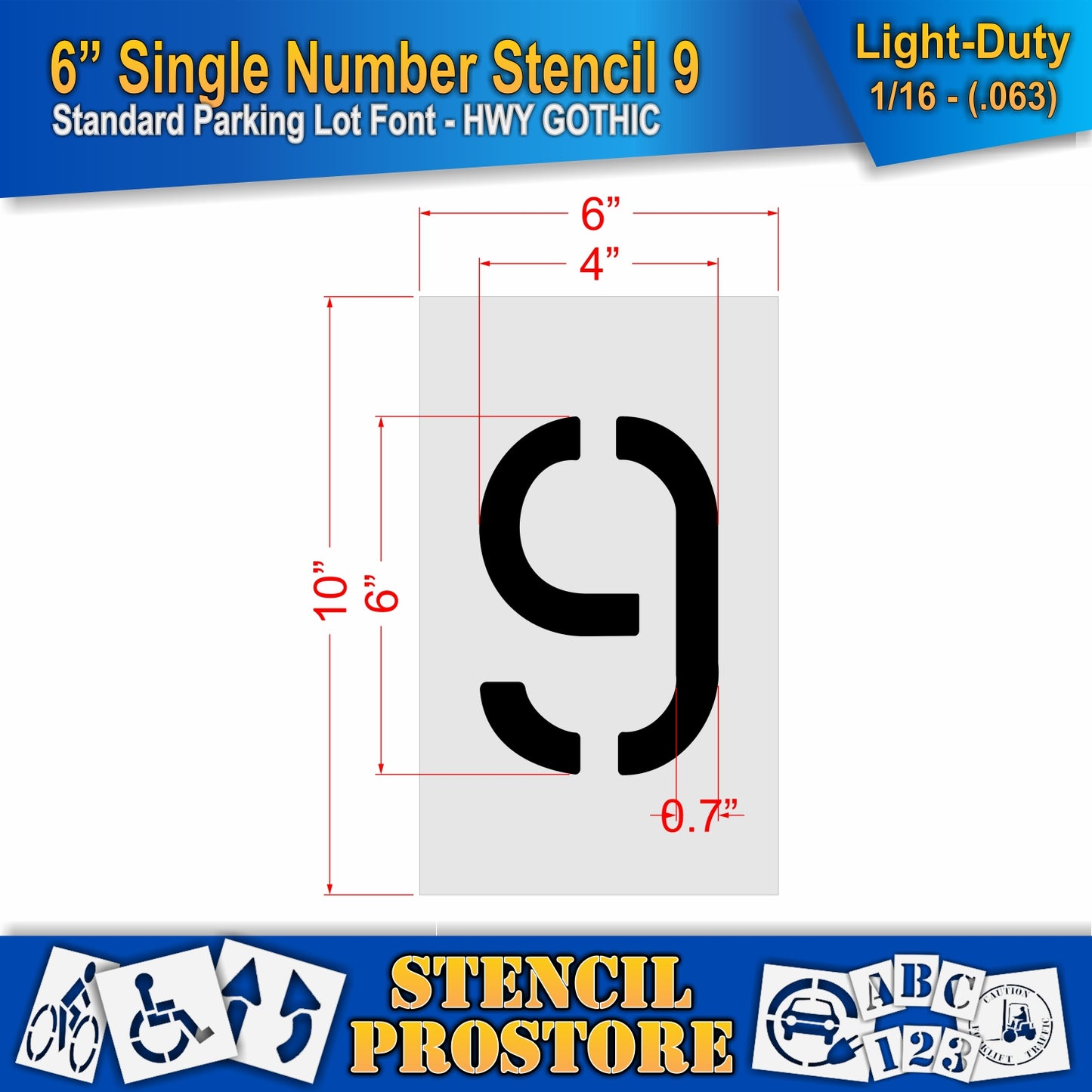 6" Number Kit Stencil