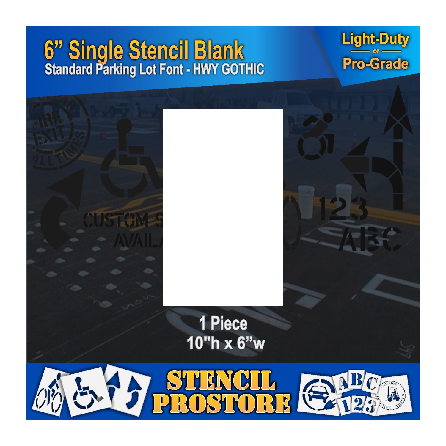 graphic image of 10" x 6" blank stencil