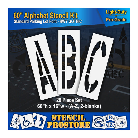 graphic image of 60" letters ABC stencils