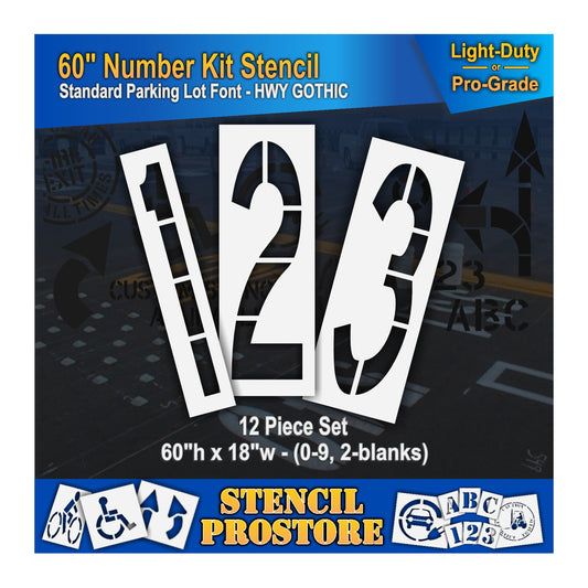 graphic image of 60" numbers 123 stenclis