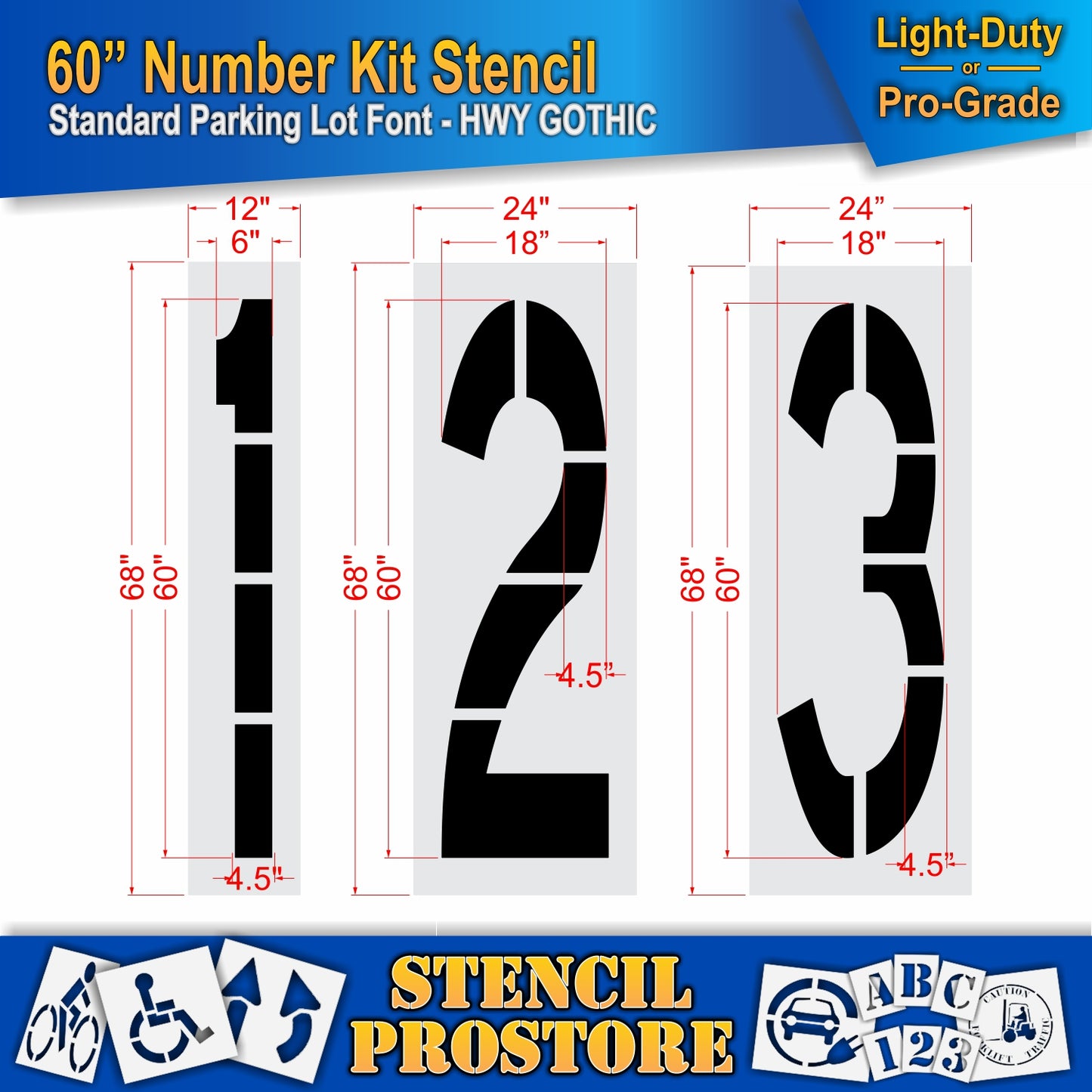 60" Number Kit Stencil