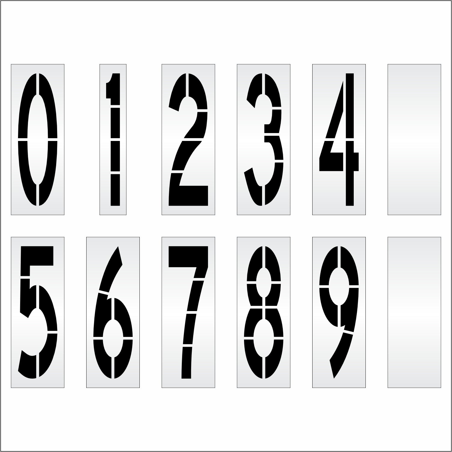 graphic image of 60" number kit stencil full set 0-9 with 2 blanks