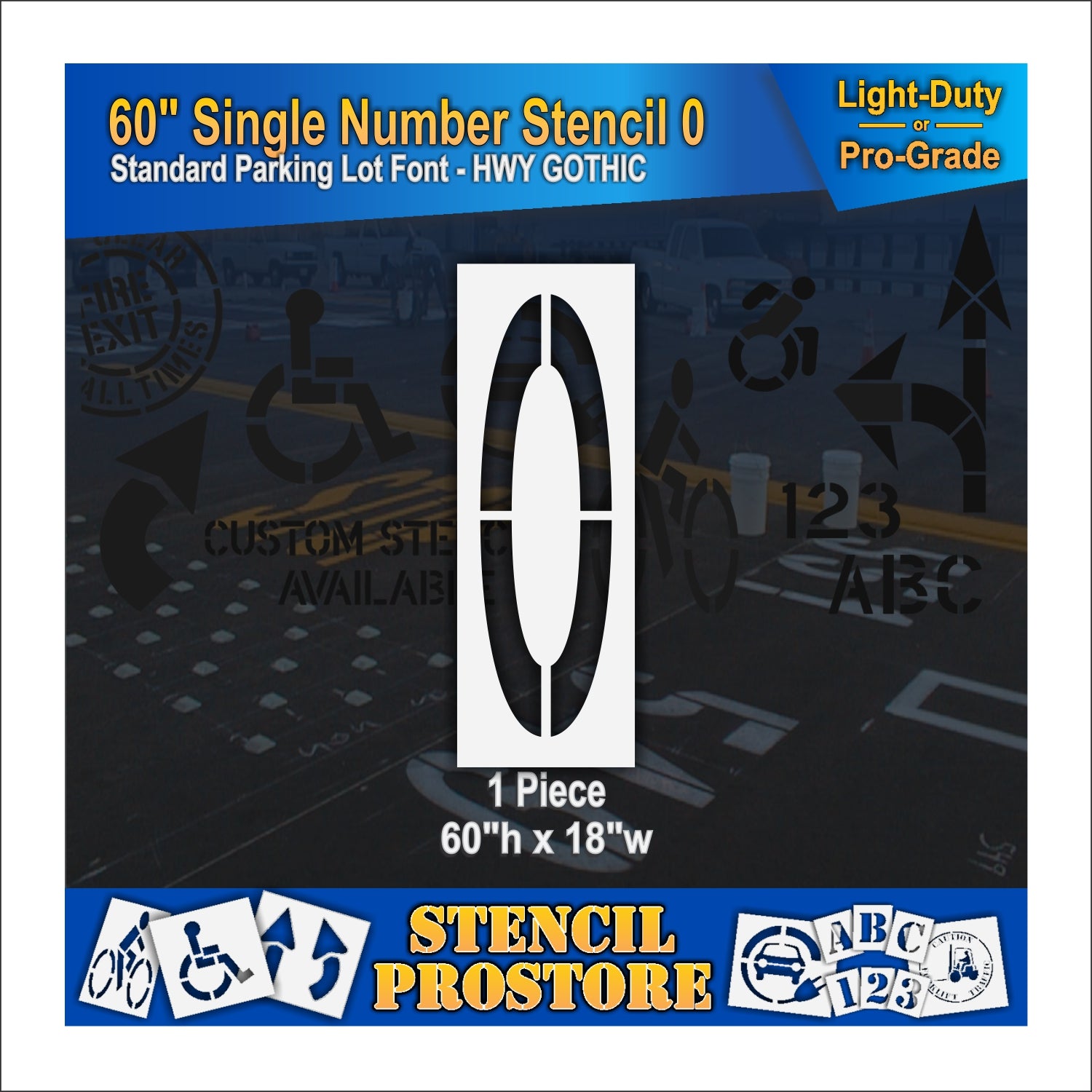 60" single number 0 stencil