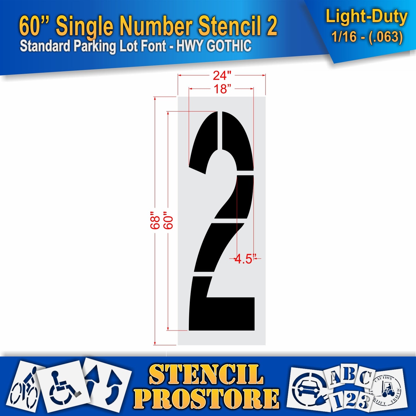 60" Number Kit Stencil