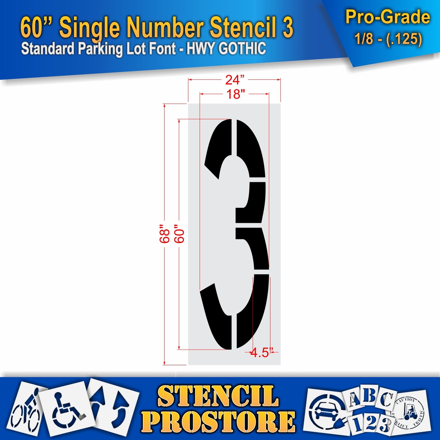 60" Number Kit Stencil