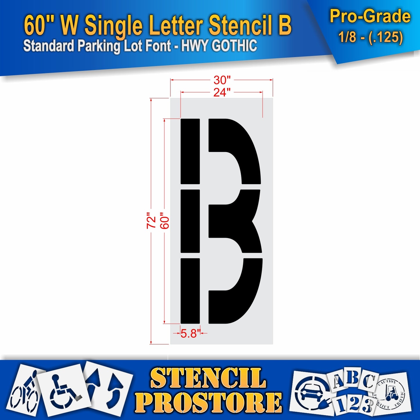 60" Wide Alphabet Kit Stencil