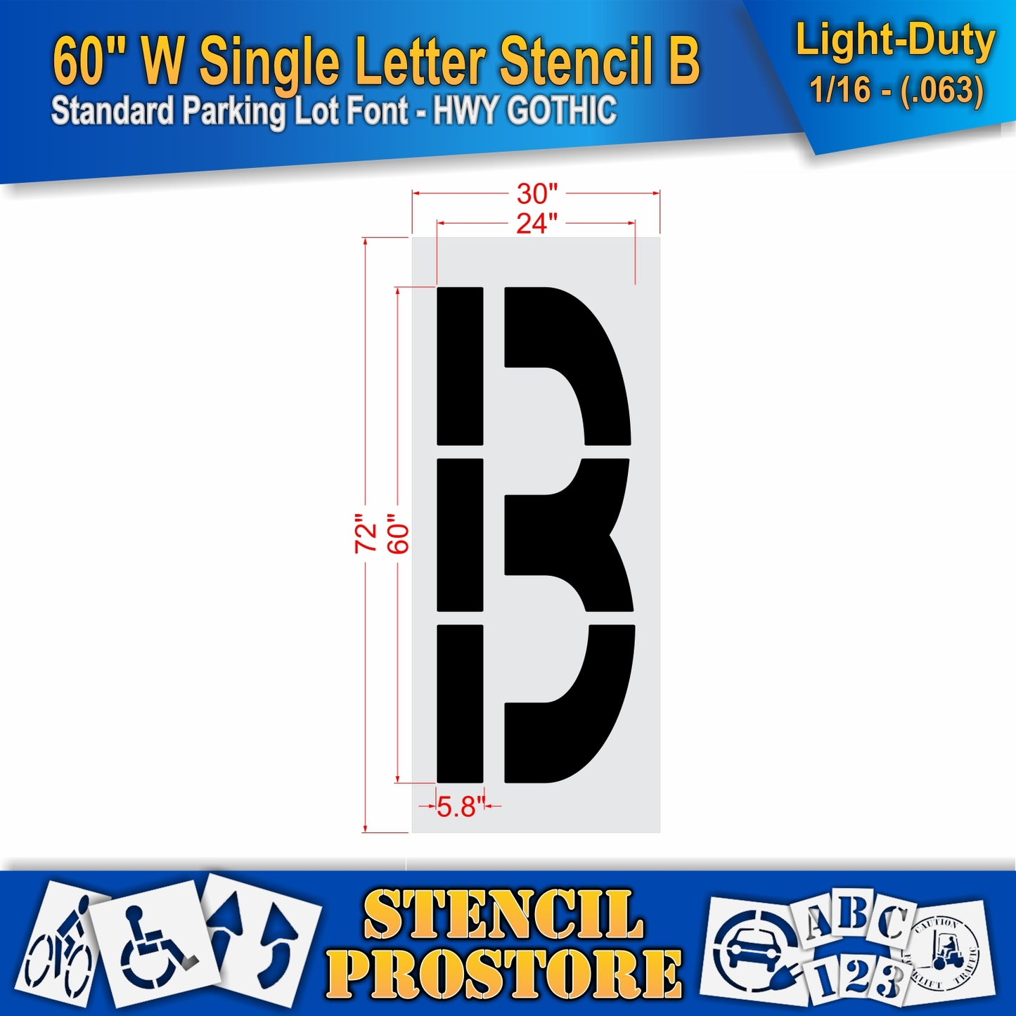 60" Wide Alphabet Kit Stencil