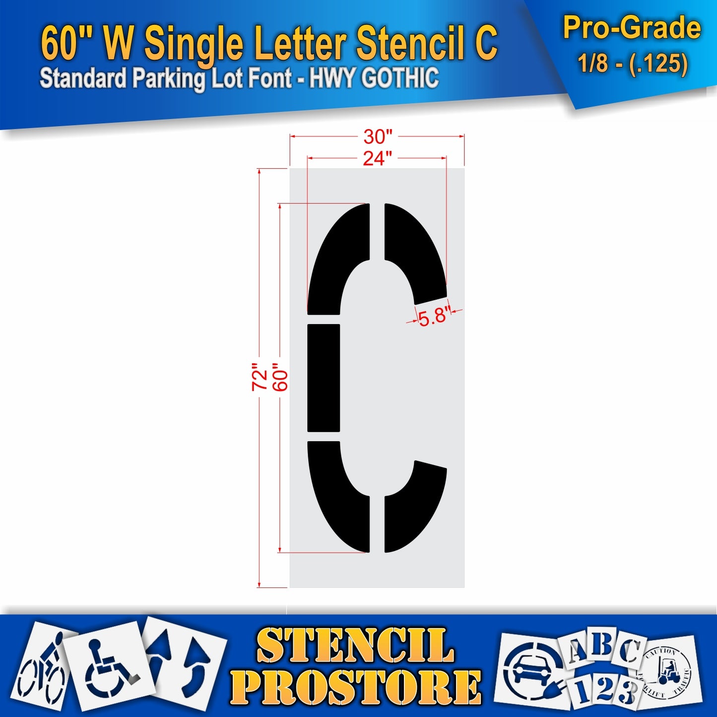 60" Wide Alphabet Kit Stencil