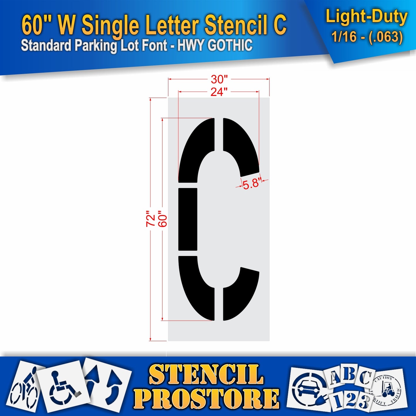 60" Wide Alphabet Kit Stencil