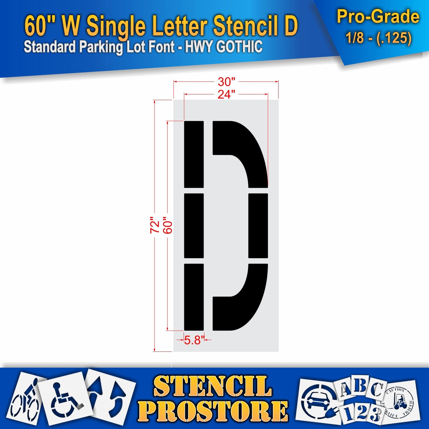 60" Wide Alphabet Kit Stencil