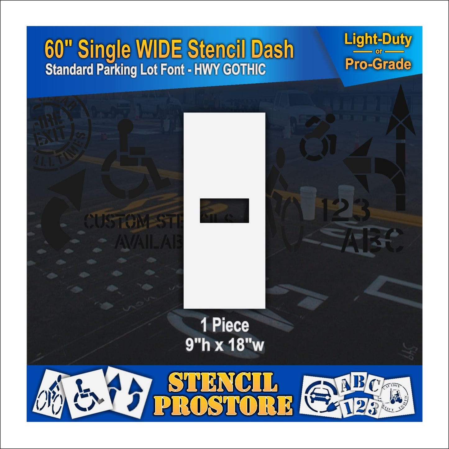 featured image of 9" x 18" dash stencil