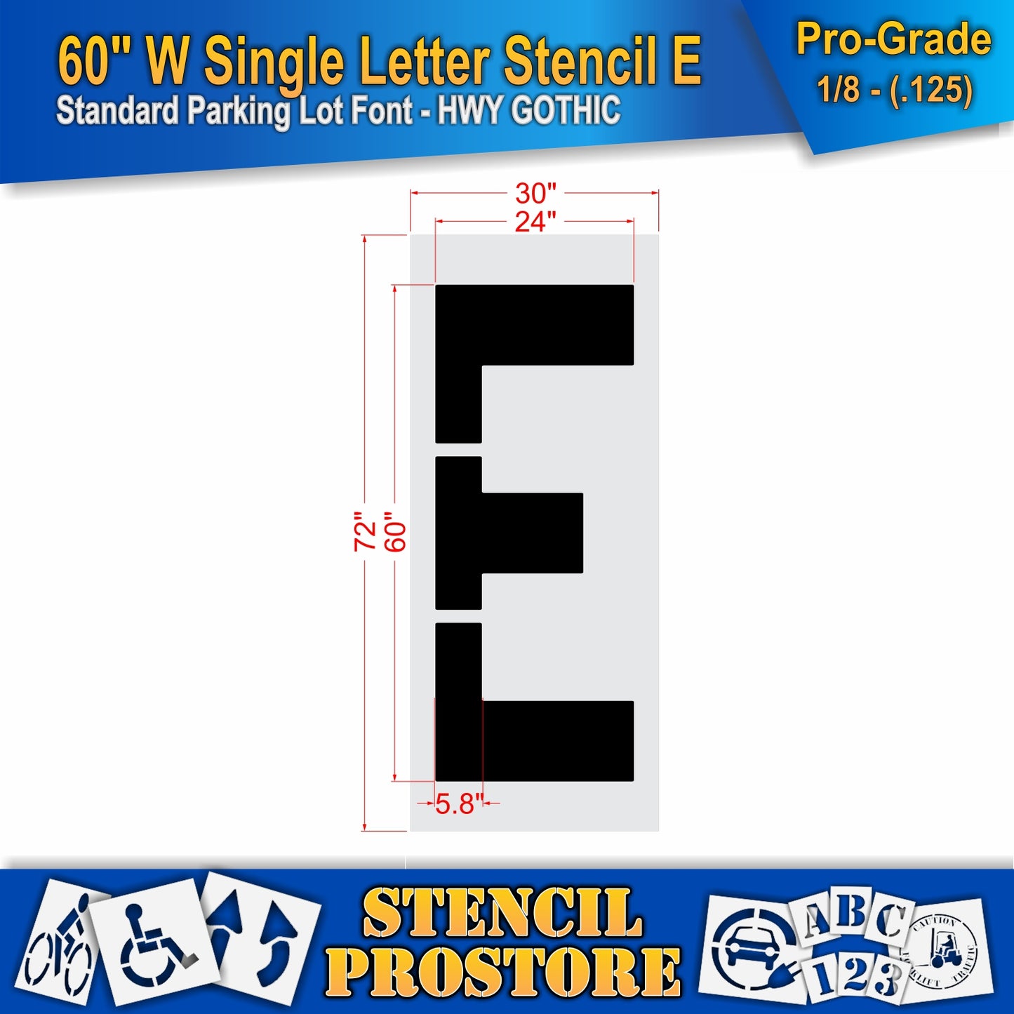 60" Wide Alphabet Kit Stencil