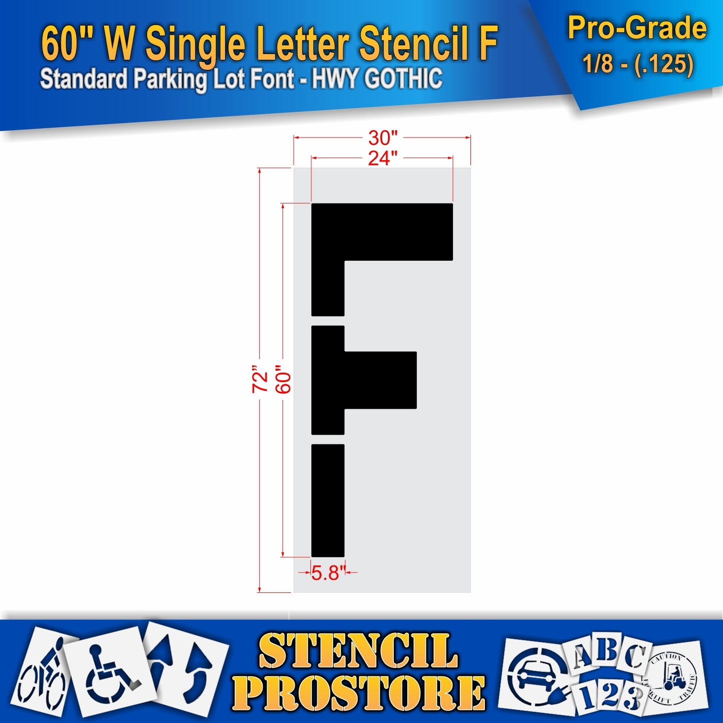 60" Wide Alphabet Kit Stencil