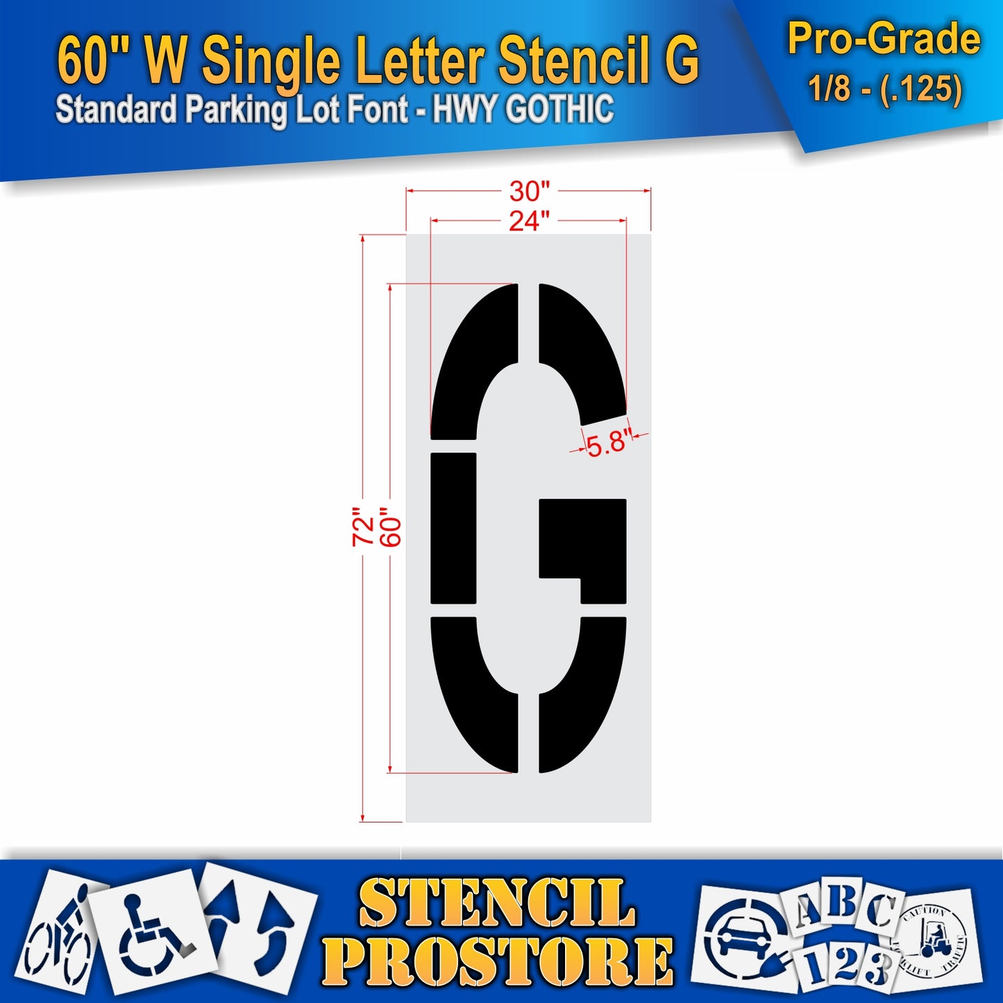 60" Wide Alphabet Kit Stencil